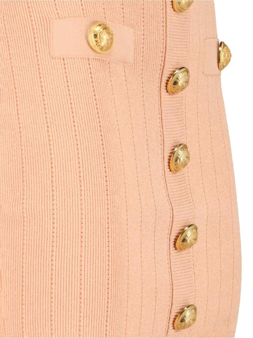 Balmain Knitted Mini Skirt Pink