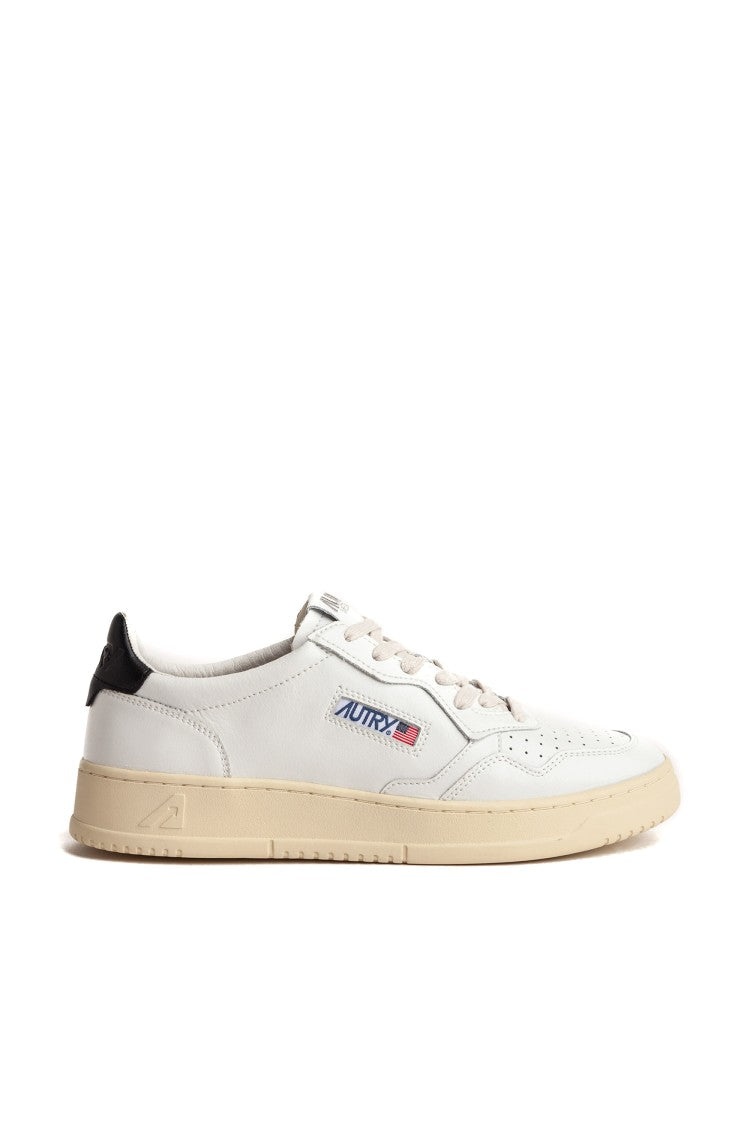 Autry Medalist Leather Low-Top Sneakers - White/Black