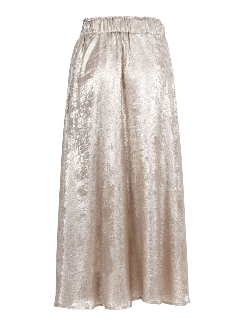 Shirt A Porter Chiffon Lurex Midi Skirt With Elastic Waistband