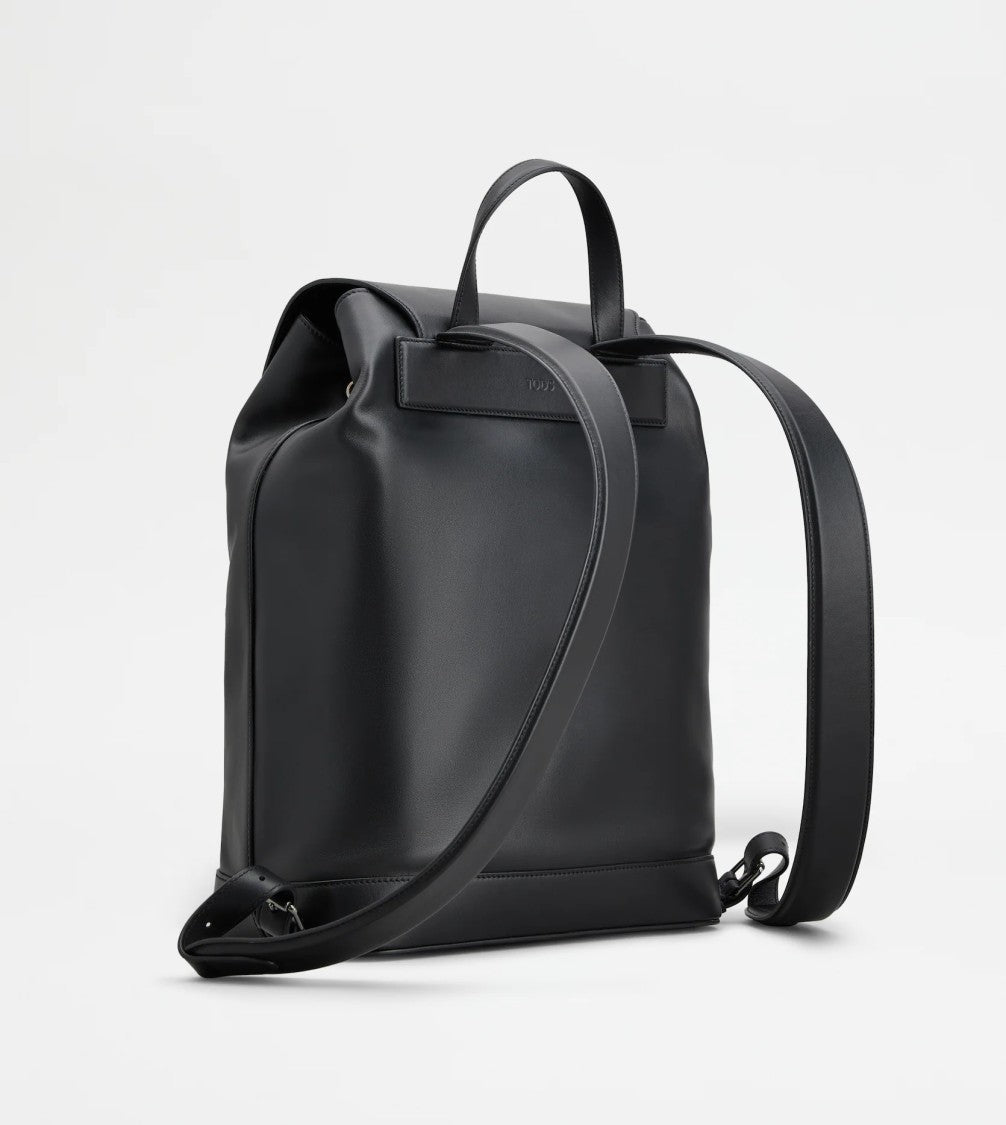 Tod's Calfskin Leather Backpack With Subtle Logo Detail
