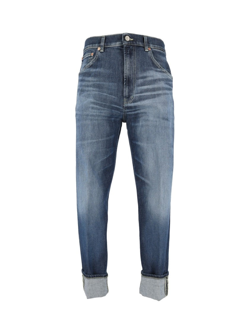 Dondup Paco Mid-Wash Rolled-Cuff Tapered Jeans