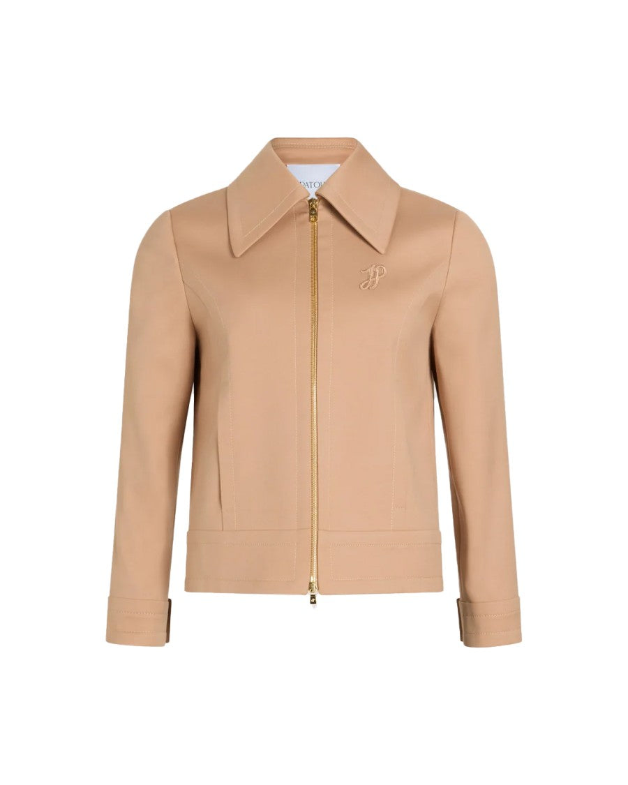 Patou Tailored Short Zipped Jacket In Praline Beige