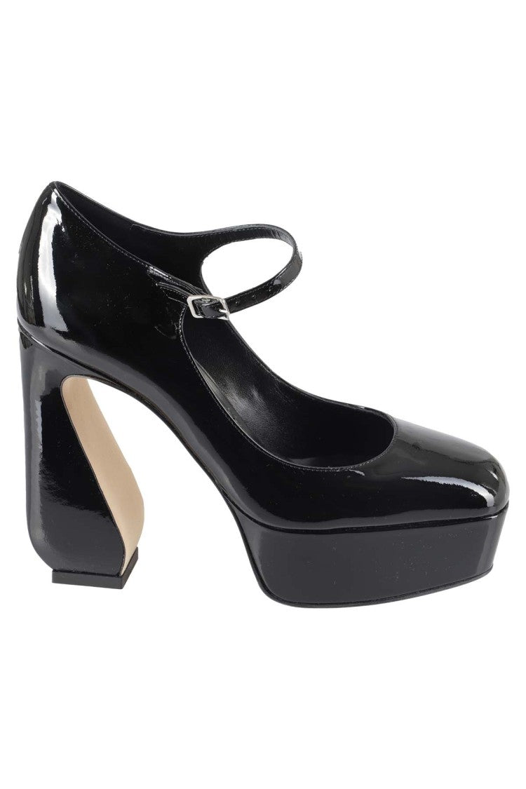 Si Rossi Patent Leather Pump With Irregular High Heel