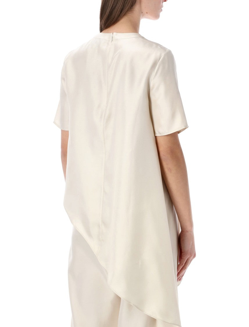 Loulou Studio Madea Asymmetrical Silk Twill Top
