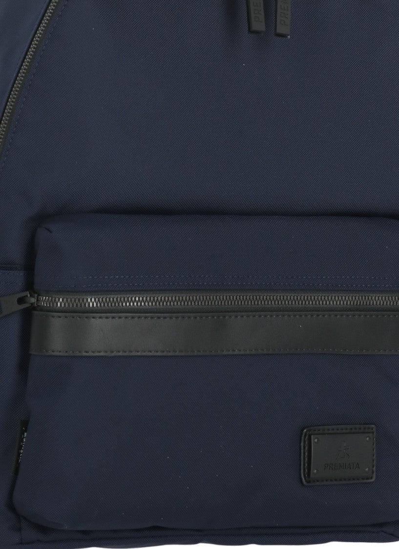 Premiata Structured Blue Premiata Backpack With Multiple Compartments
