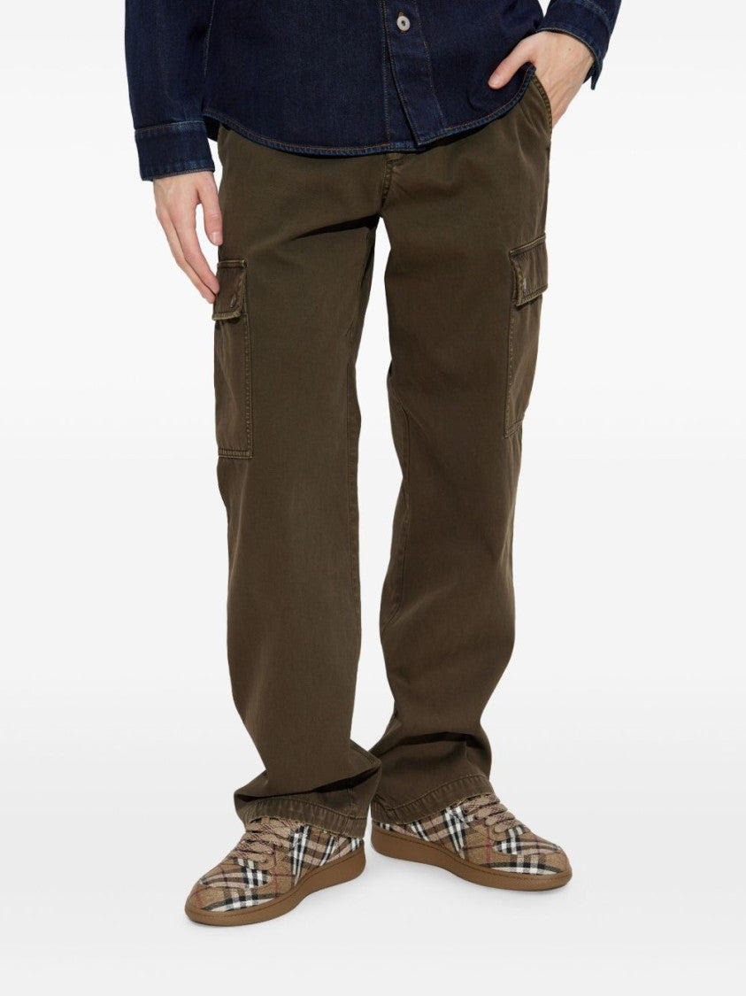 Burberry Relaxed Fit Cargo Trousers With Button Closure