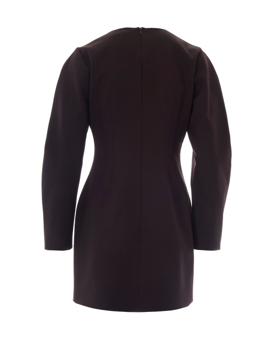 P.A.R.O.S.H. Dark Brown Wool Mini Dress