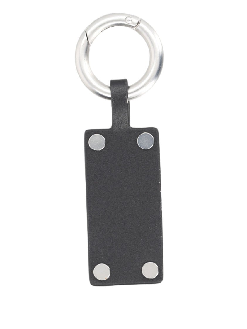 Mm6 By Maison Margiela Black Leather Hardware Key Holder