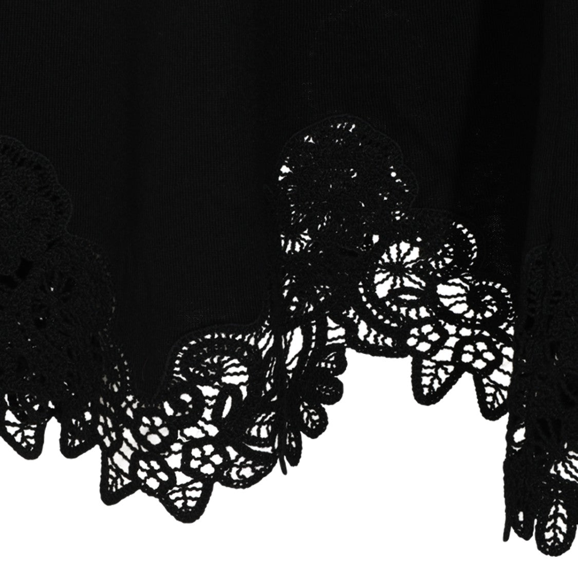 Zimmermann Black High-Waisted Lace Hem Midi Skirt