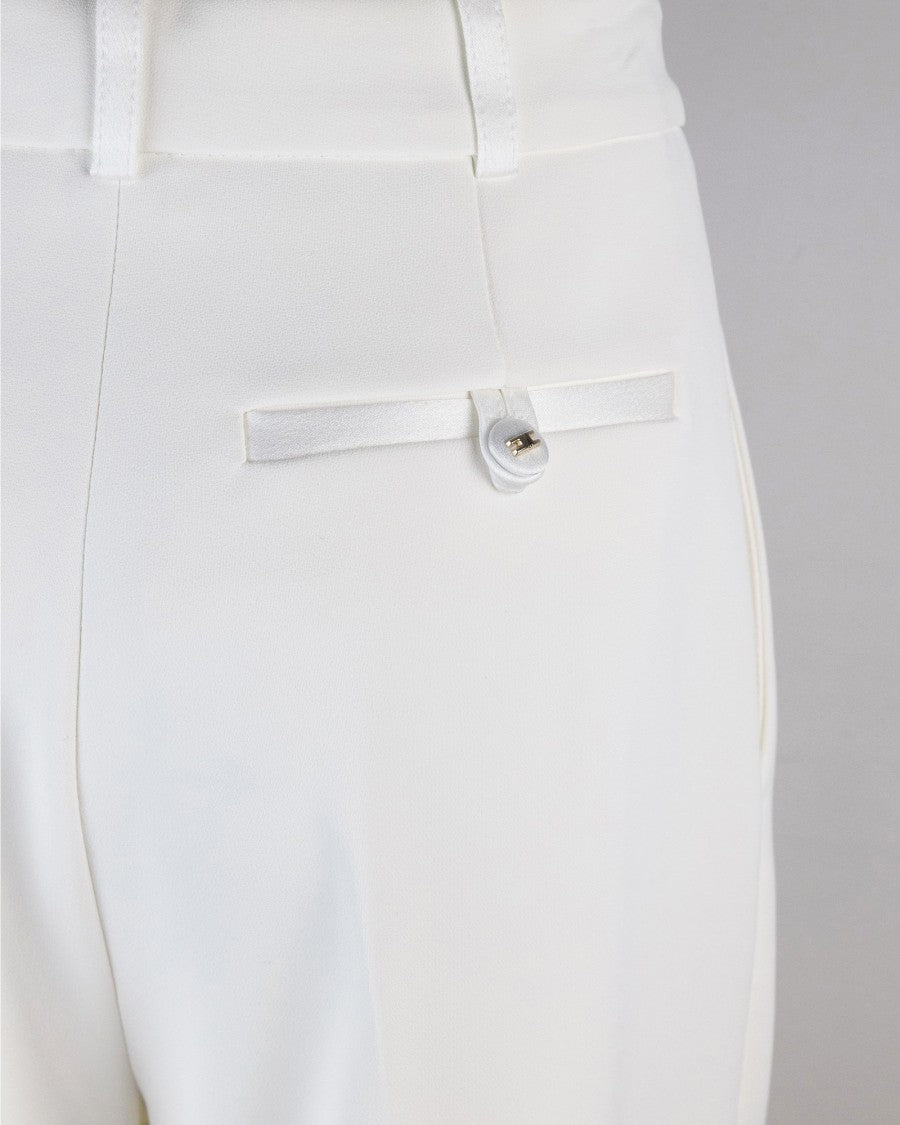 Elisabetta Franchi Crêpe Trousers With Satin Details