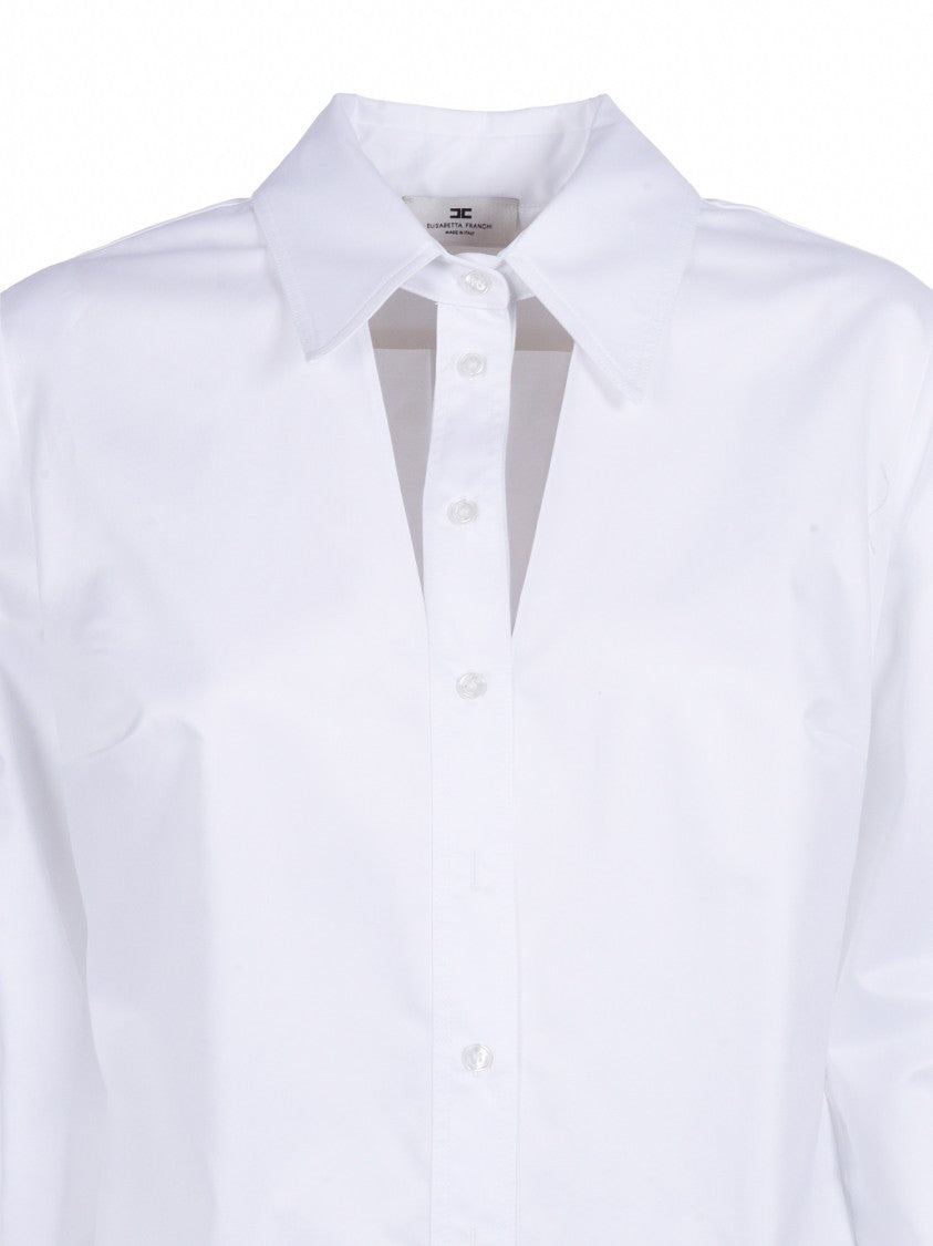 Elisabetta Franchi White Tailored Pointed Casual Shirt