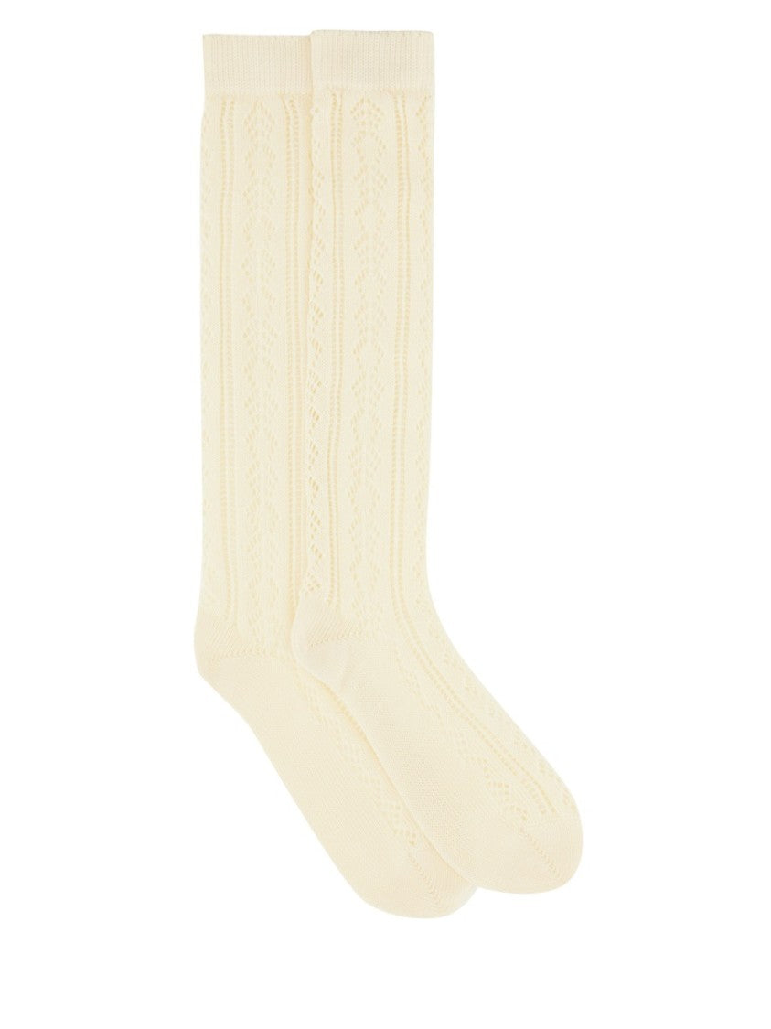 Valentino Textured Knee-High Socks Crafted From Pure Cotton