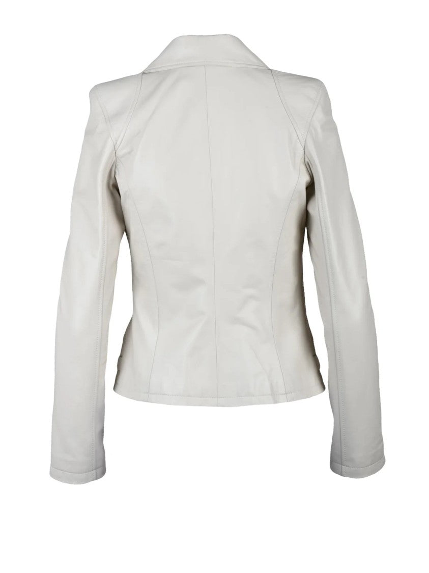 Sword 6.6.44 White Leather Biker Jacket