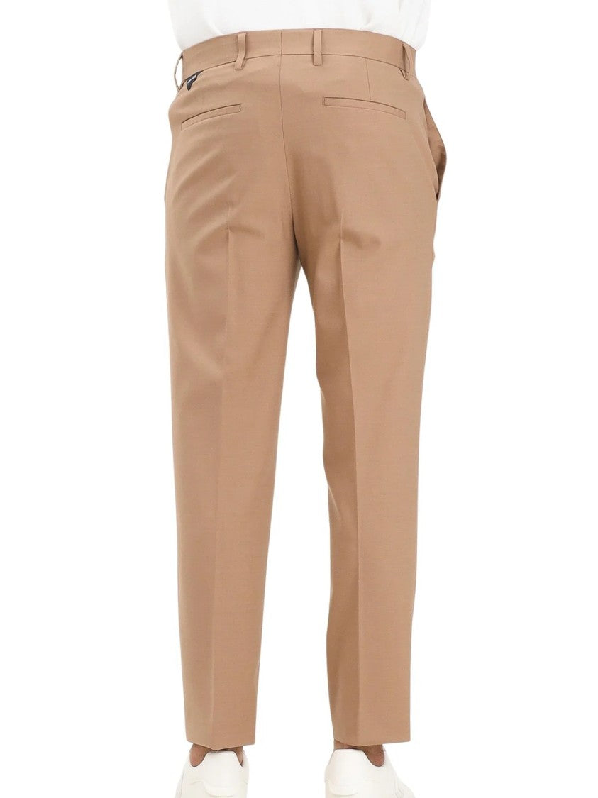 Golden Craft 1957 Beige Tailored Wool-Blend Trousers