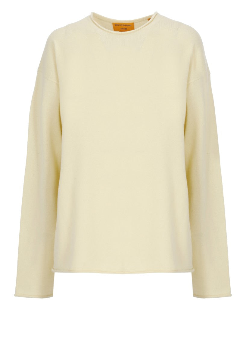 Guest In Residence Yellow Oversized Crew Cashmere Sweater