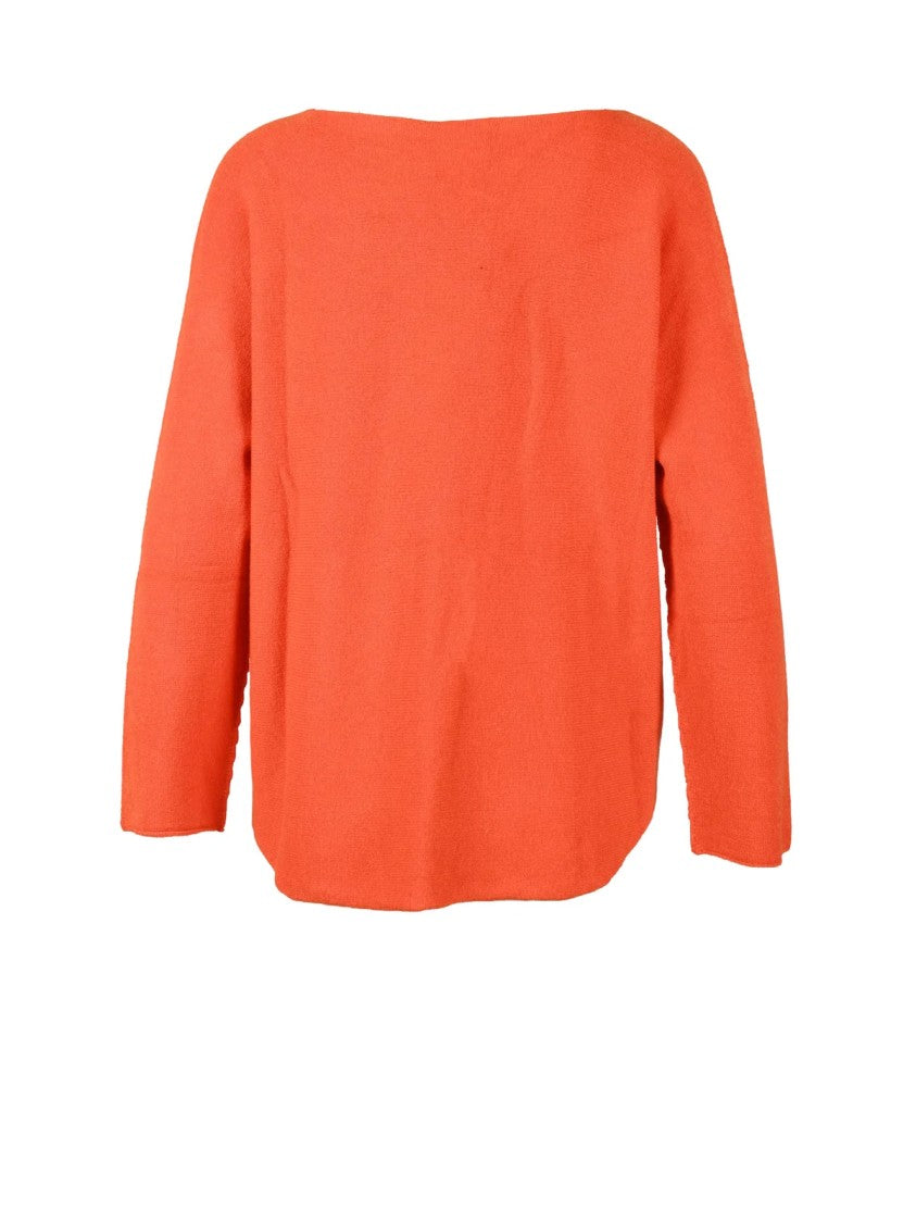 Spadalonga Orange Crewneck Knit Sweater