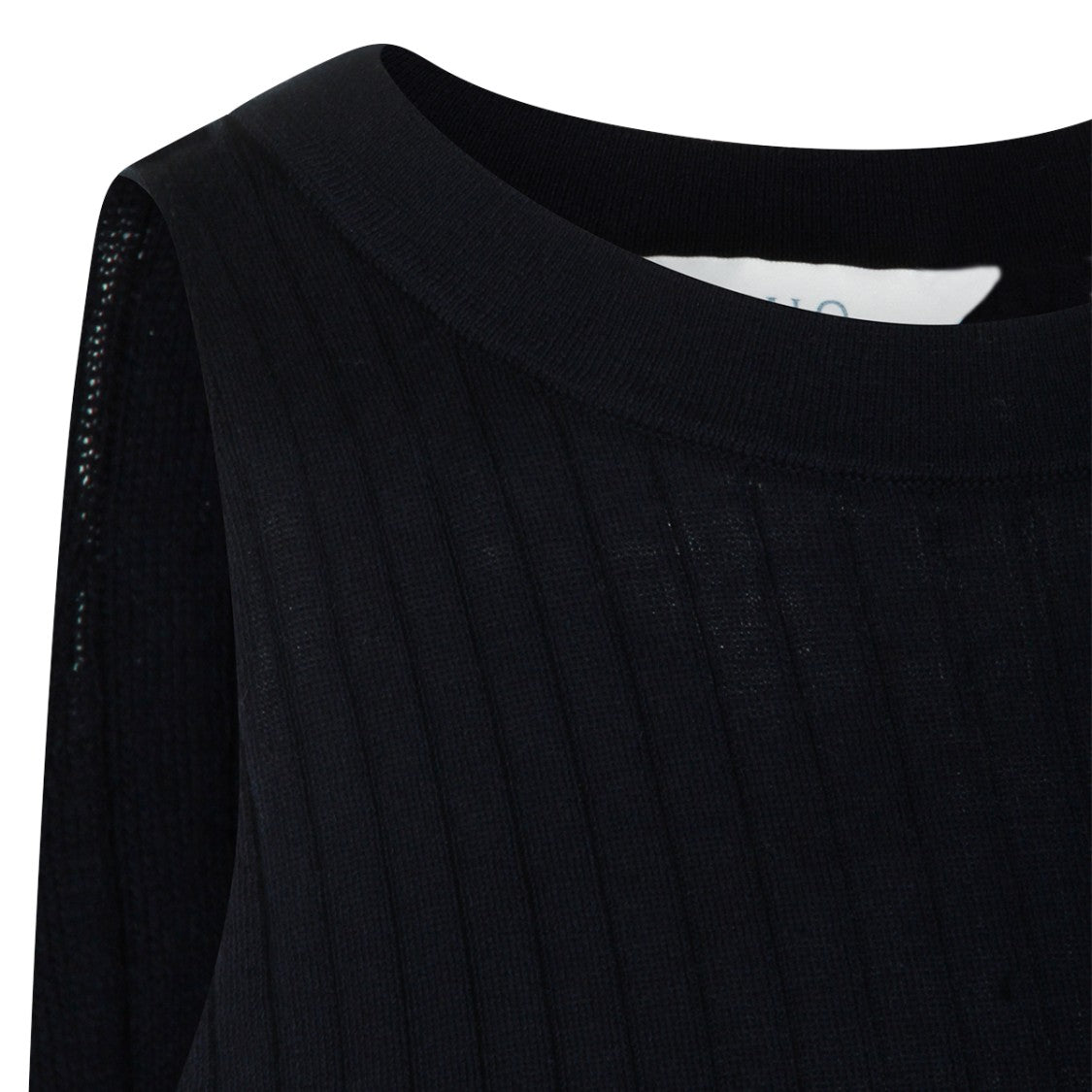 Malo Black Cotton Crew Neck Top