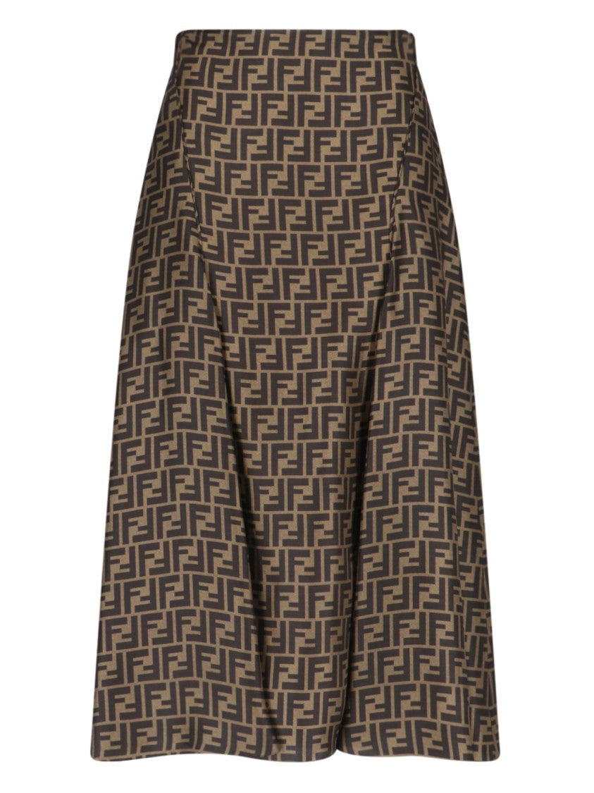 Fendi Ff Maxi Skirt – Brown