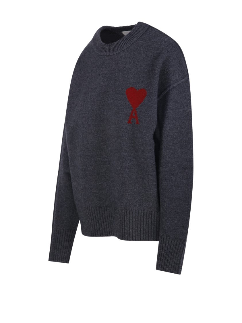 Ami Felted Merino Adc Round Neck Sweater