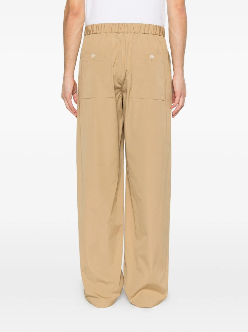 Jil Sander Beige Wide-Leg Tie Belt Pants