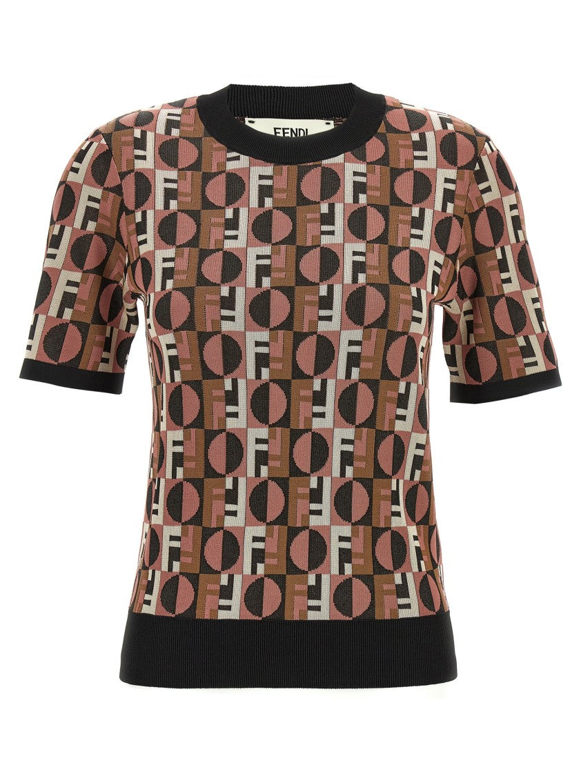 Fendi Three-Dimensional Jacquard Sweater With Geometric Pattern