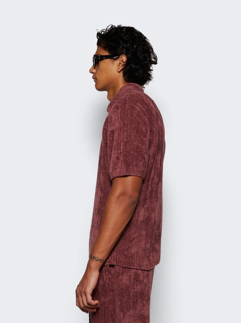 The Elder Statesman Chenille Rib Polo Shirt Napa