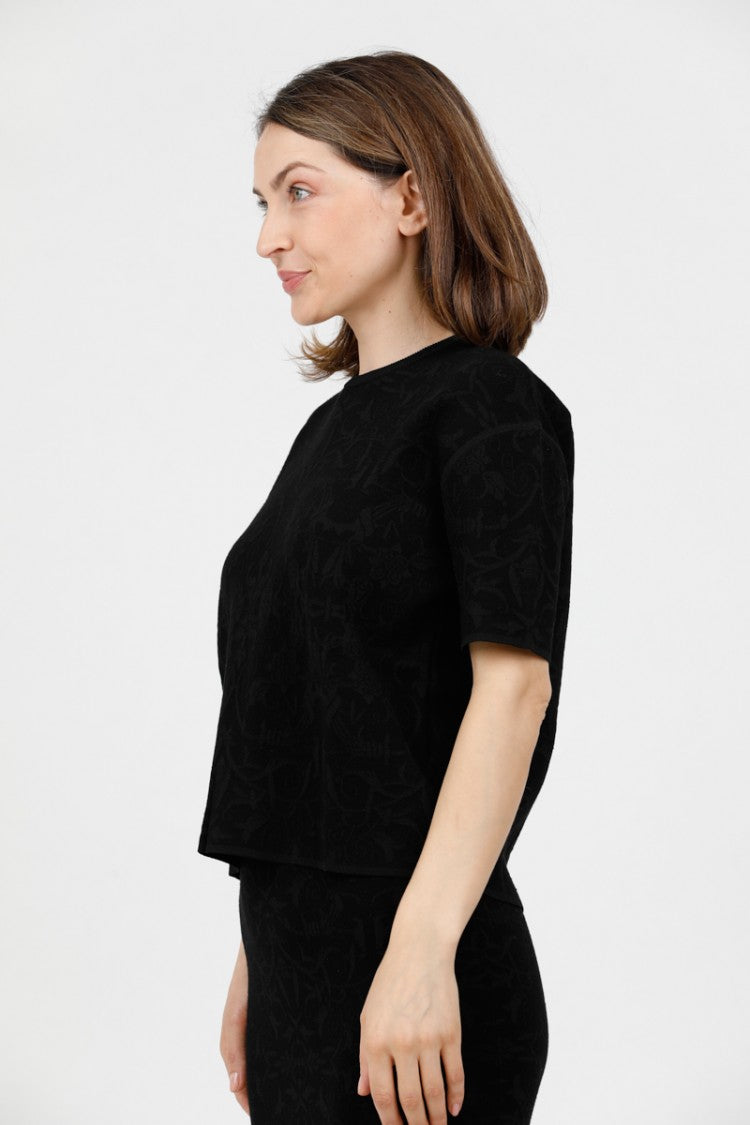 Max Mara Textured Short-Sleeved Top With Regular Fit