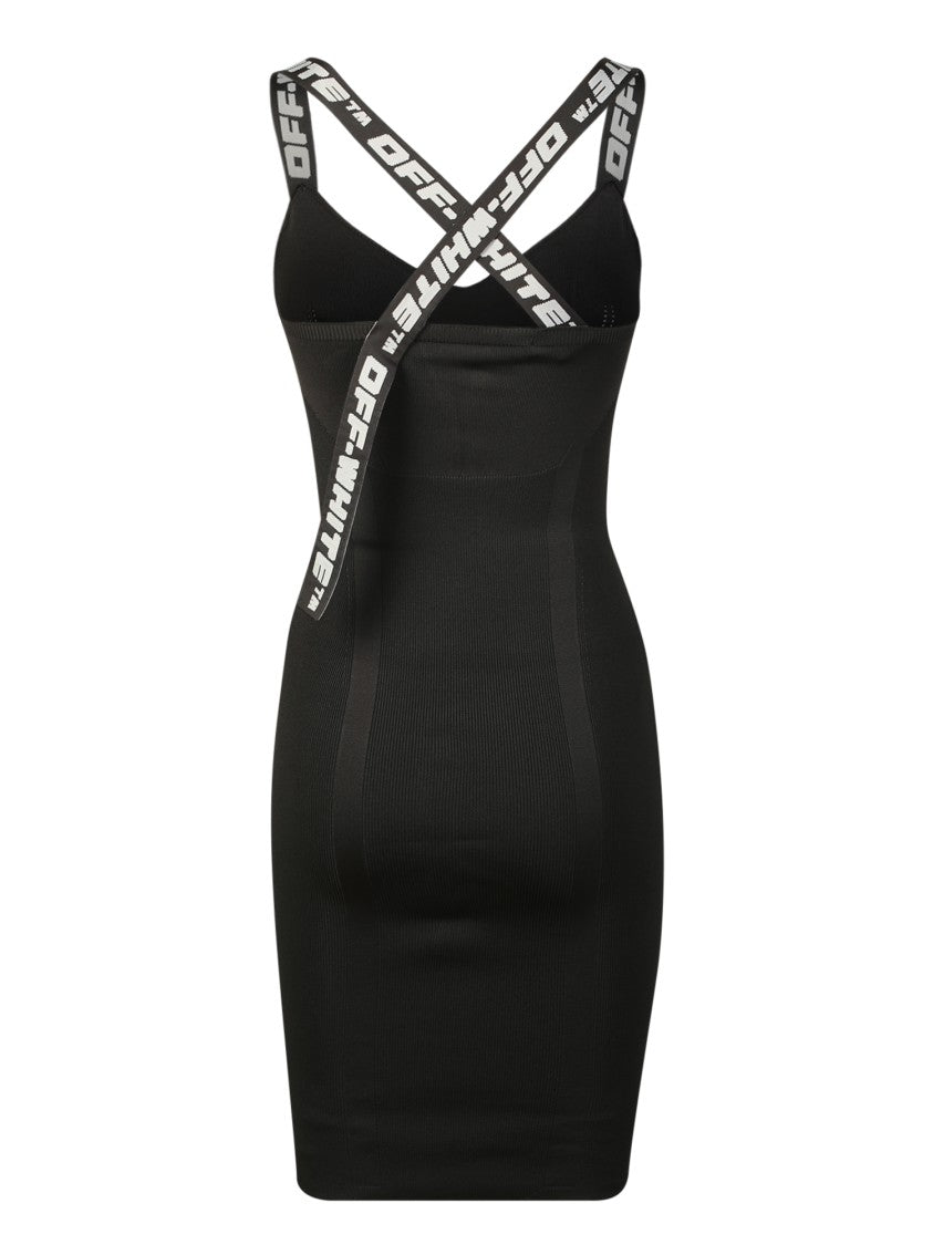 Off-White V-Neck Midi Dress