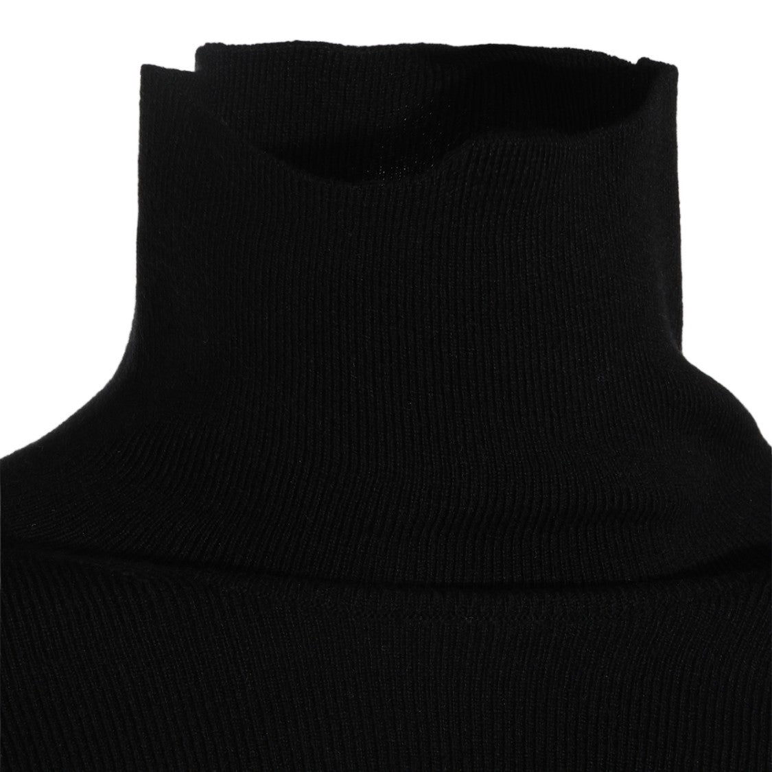 Lanvin Asymmetrical Black Turtleneck Sweater
