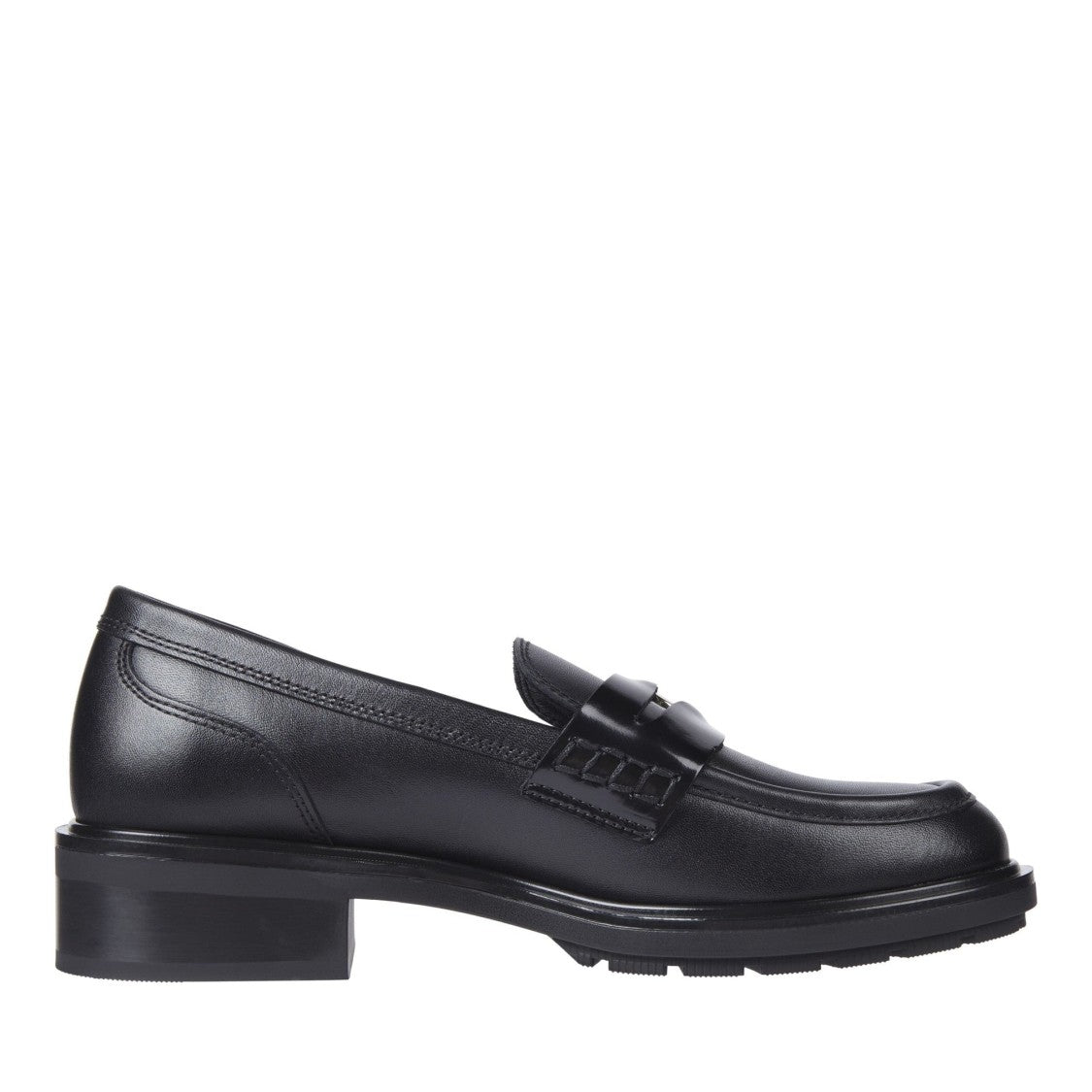 Tommy Hilfiger Black Elegant Penny Strap Leather Loafers