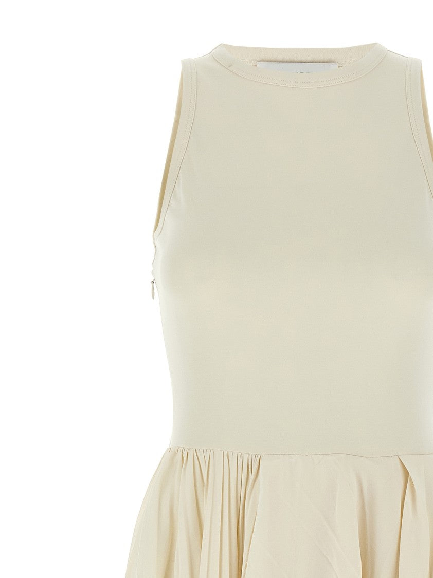 Mcqueen Pleated Cotton Jersey Asymmetrical Dress