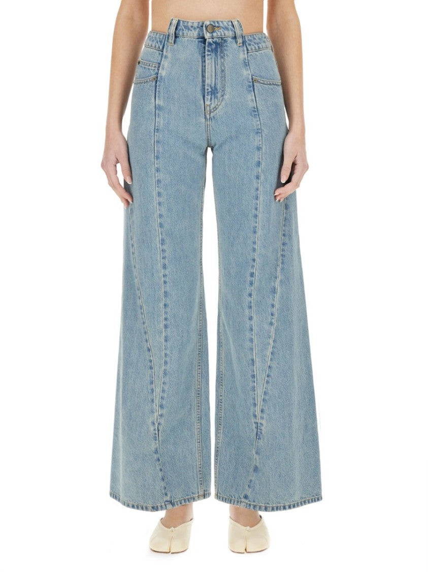 Maison Margiela Wide-Leg Denim Jeans With Unique Panel Effect