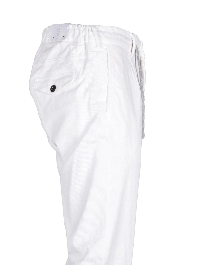 Eleventy Straight-Leg Velvet Trousers With Practical Pockets