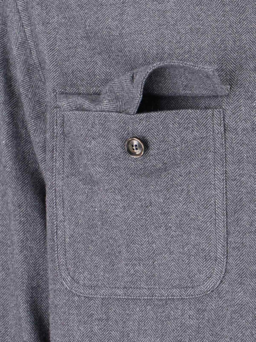 Cruna Classic Grey Shirt With Minimalist Design And Long Sleeves