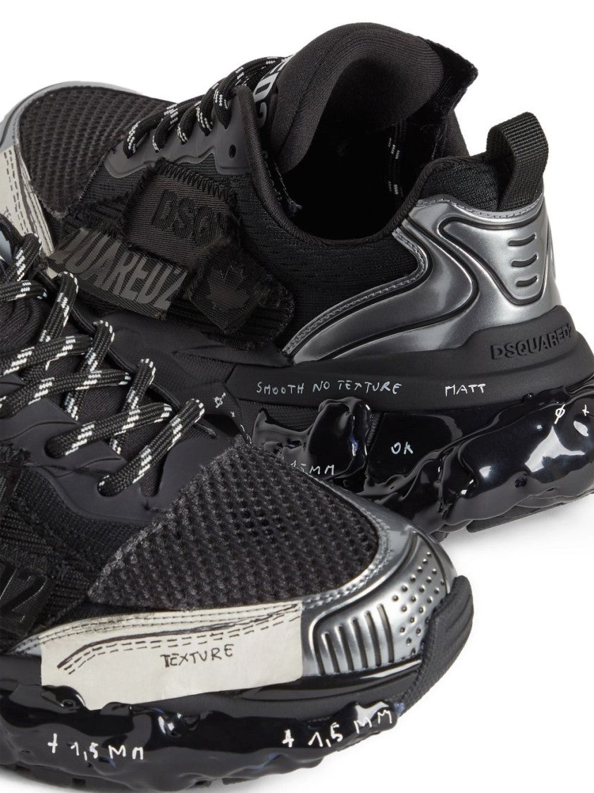 Dsquared2 Black And Grey Sneakers With Sculptural Design