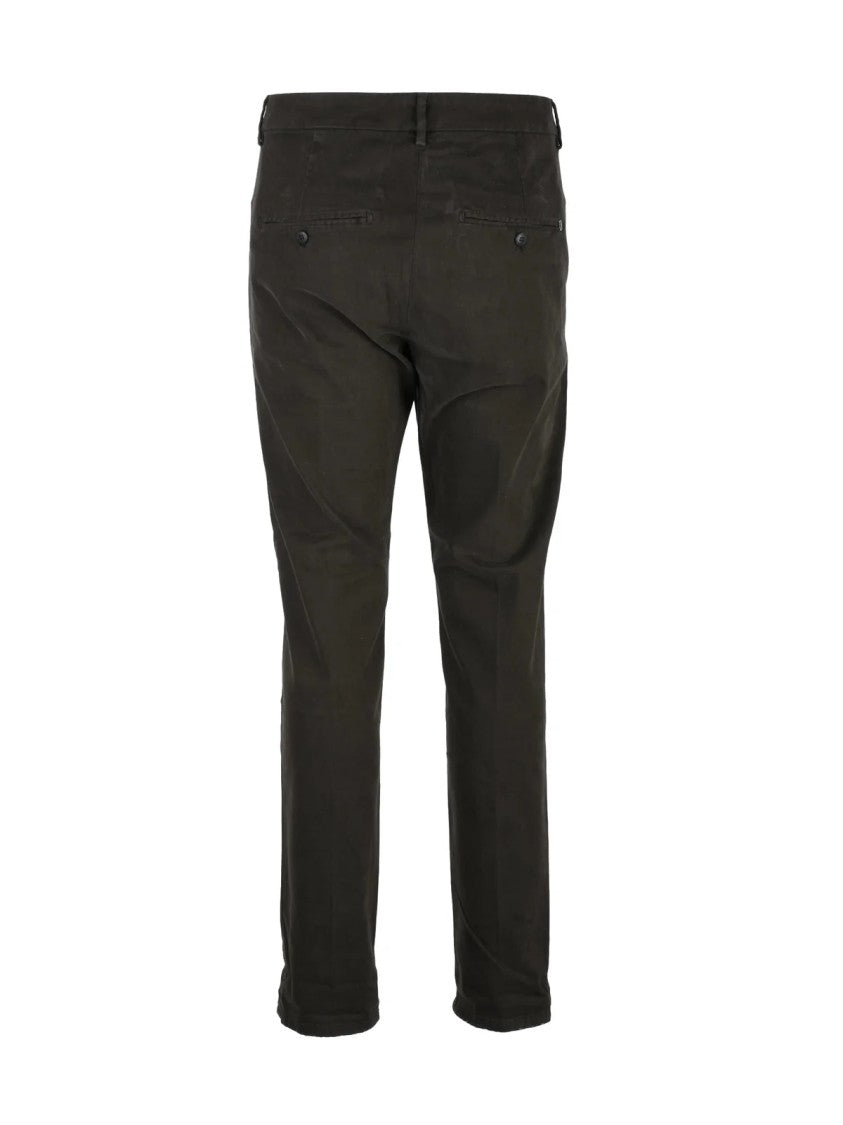 Dondup Tailored Slim Fit Brown Trousers With Practical Pockets