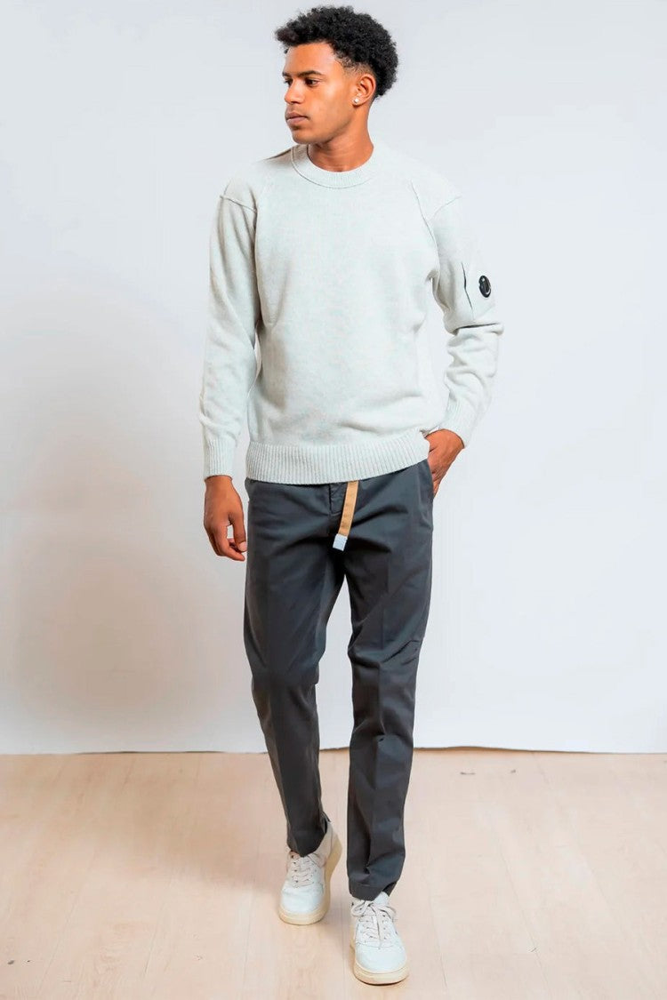 C.P. Company Light Blue Lens Detail Raglan Cotton Sweater