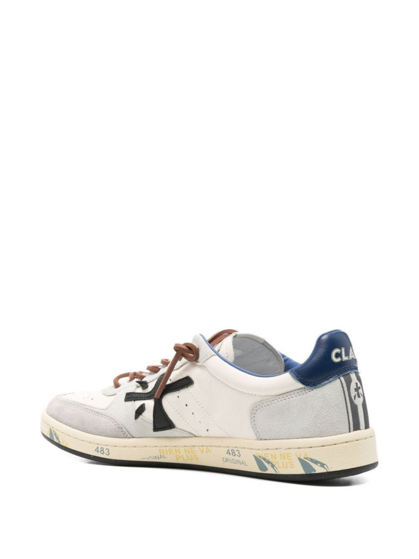 Premiata Low-Top Bianco Sneakers With Vintage Accents