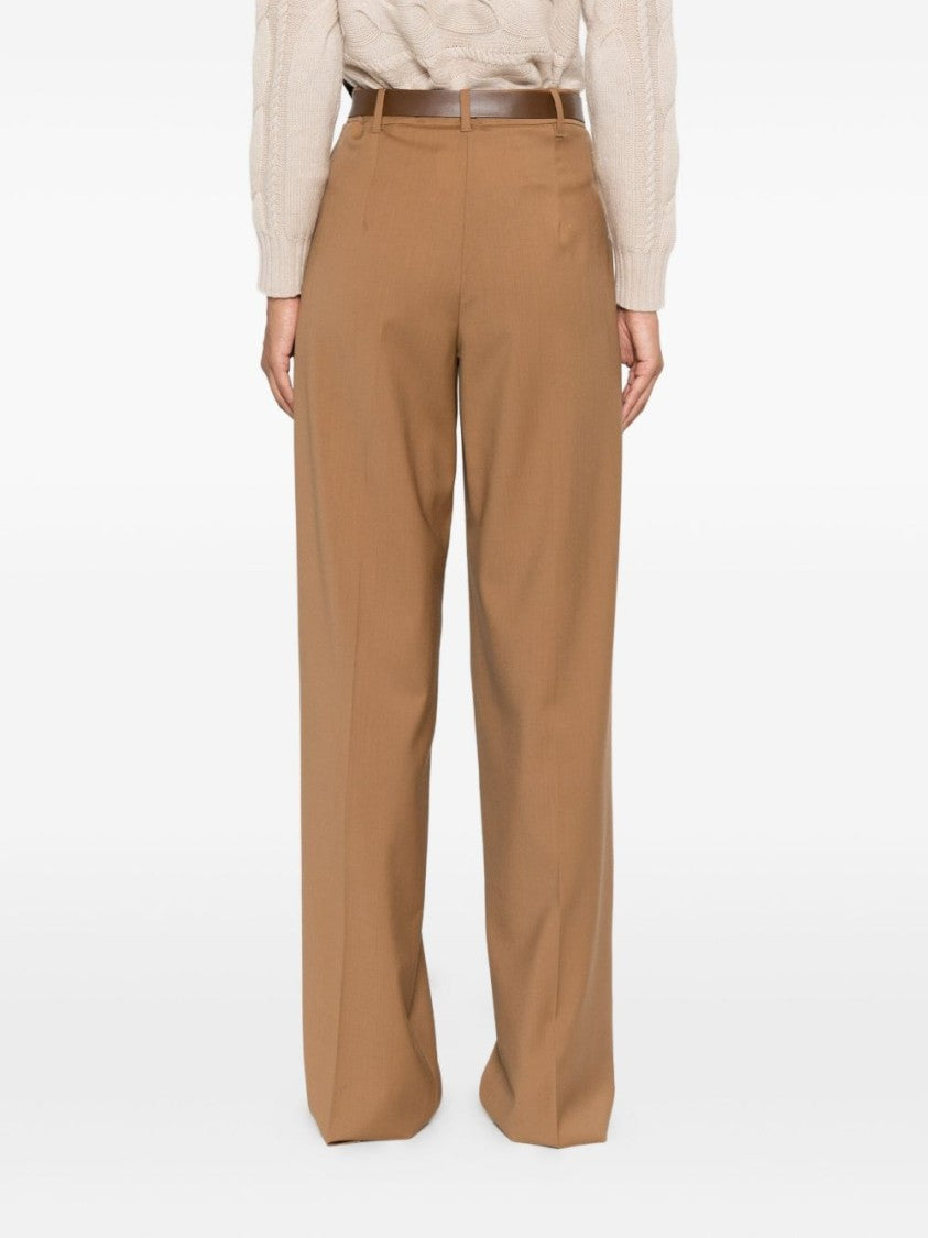 Max Mara Wide-Leg High Waist Trousers With Pleated Design