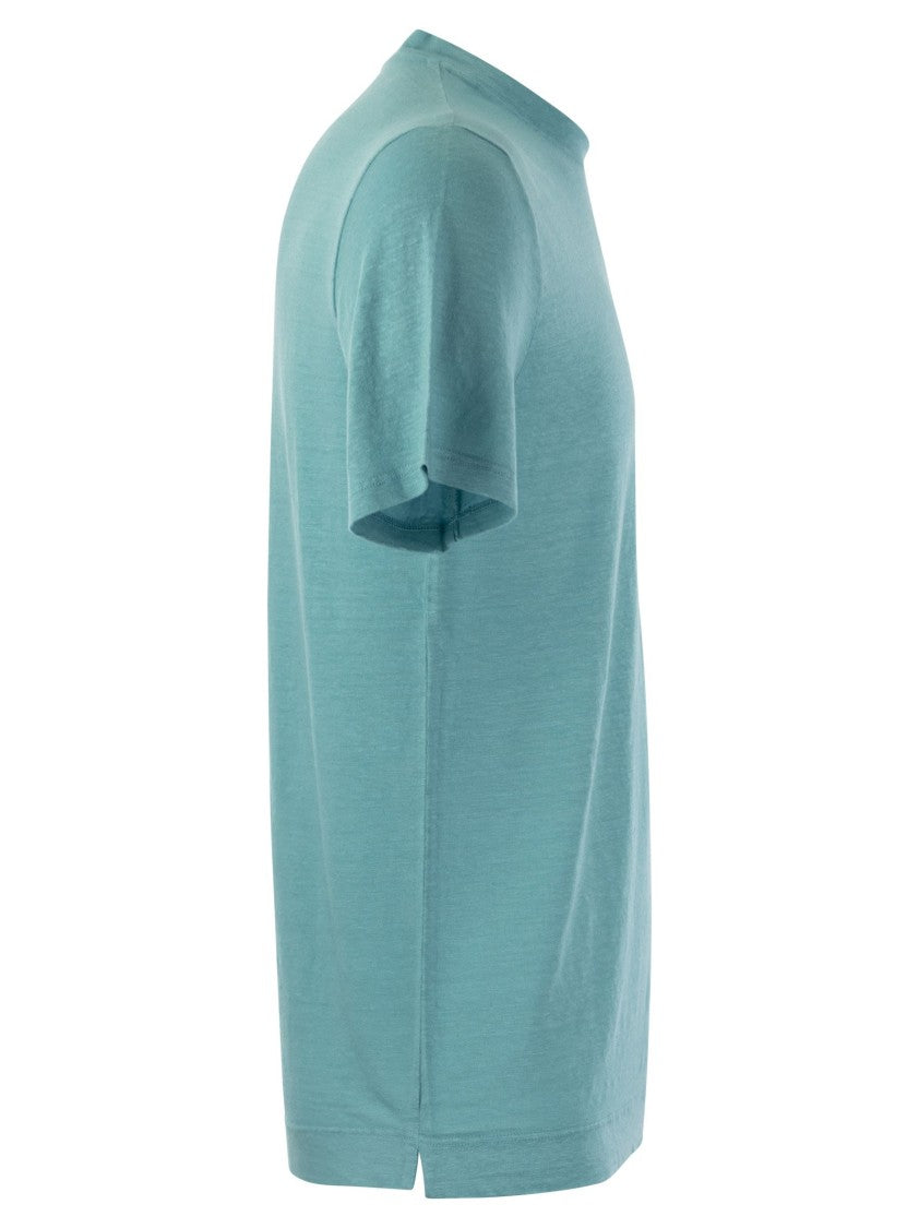 Fedeli Garment-Dyed Linen And Elastane Blend T-Shirt