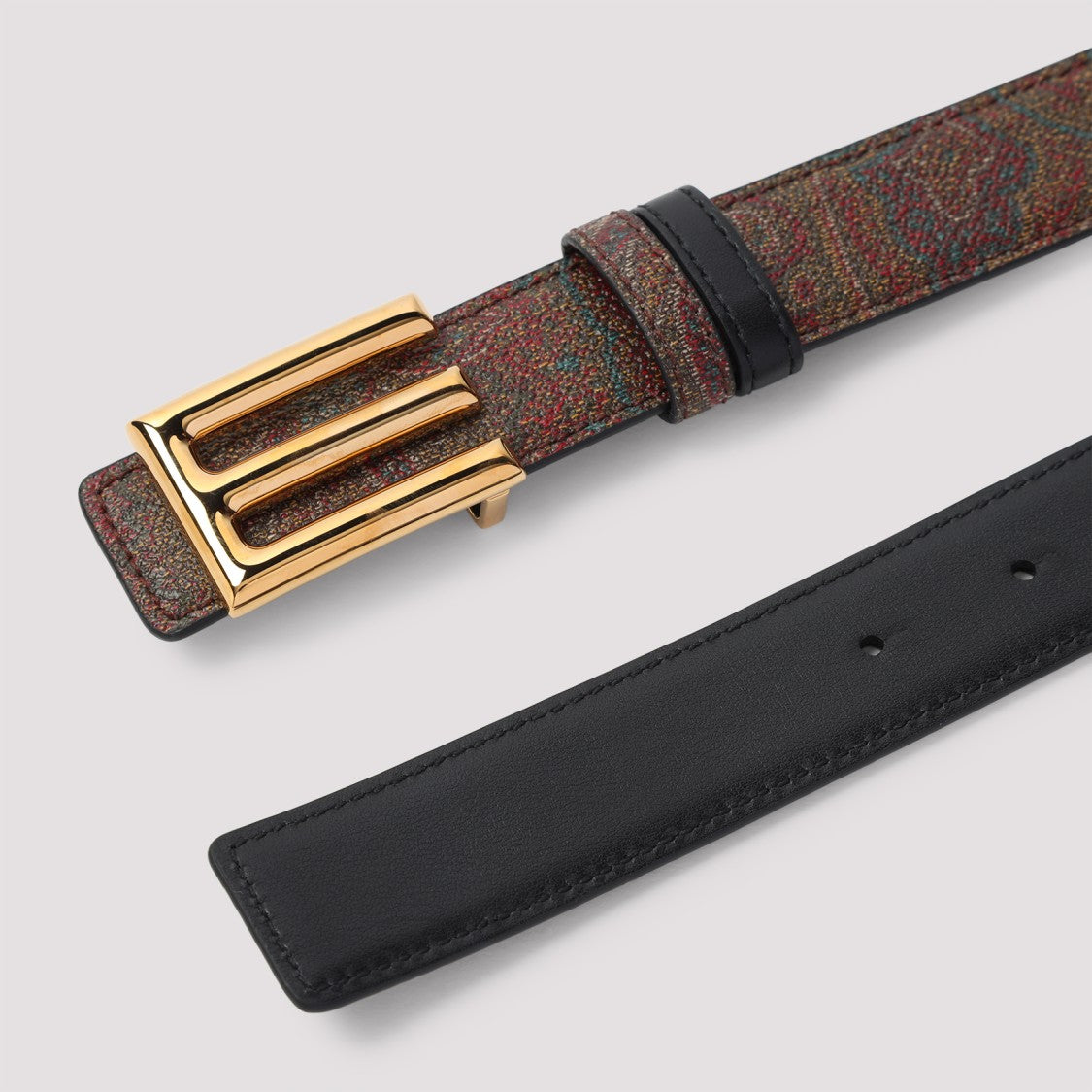 Etro Black Logo Buckle Belt