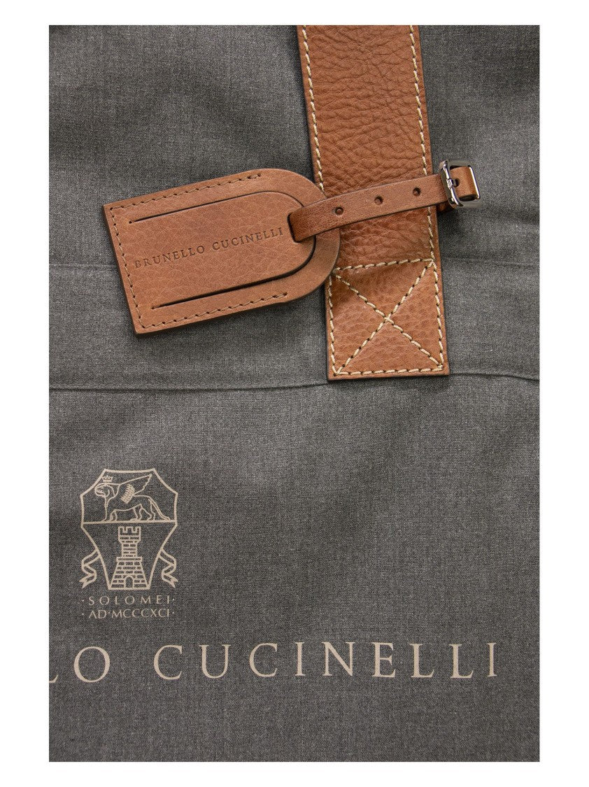 Brunello Cucinelli Cotton And Leather Suit Garment Bag