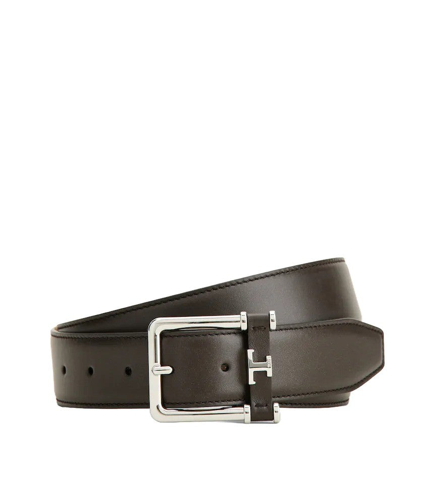 Tod's Refined Calfskin Belt With Distinctive T-Buckle