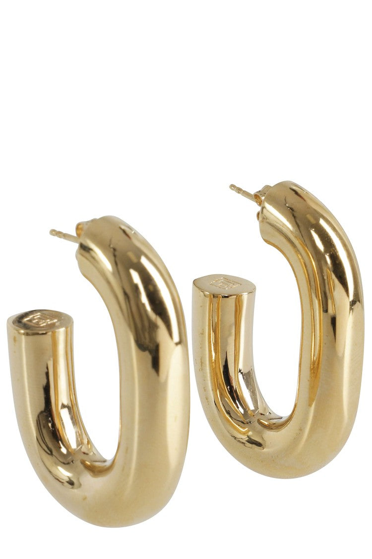 Rabanne Gold Xl Link Hoops Oversized Brass Hoop Earrings