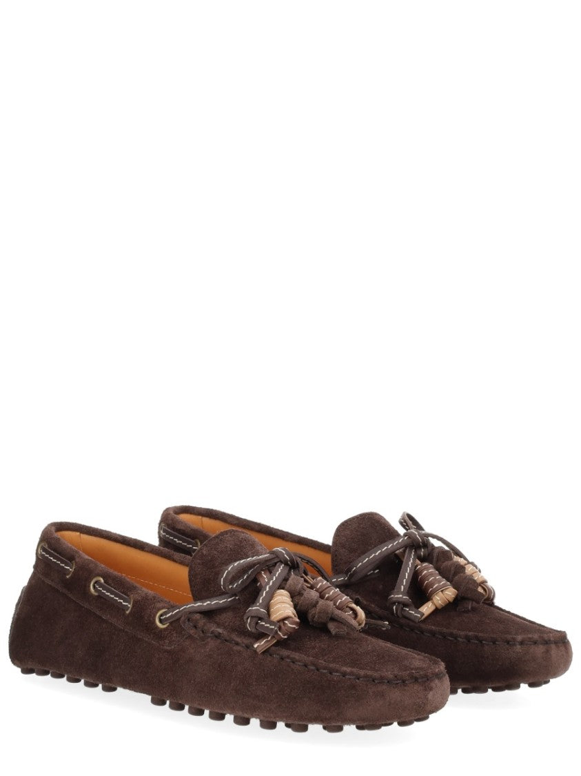 Tod's Suede Contrast Stitching Tassel Loafers