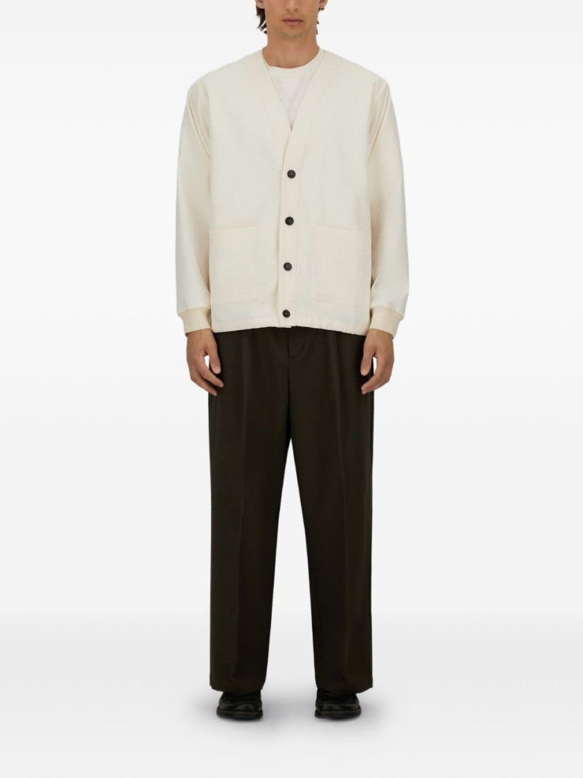 Herno Off-White Minimalist Cardigan Vest Jacket