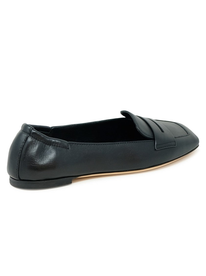 Agl Black Leather Loafer Softy