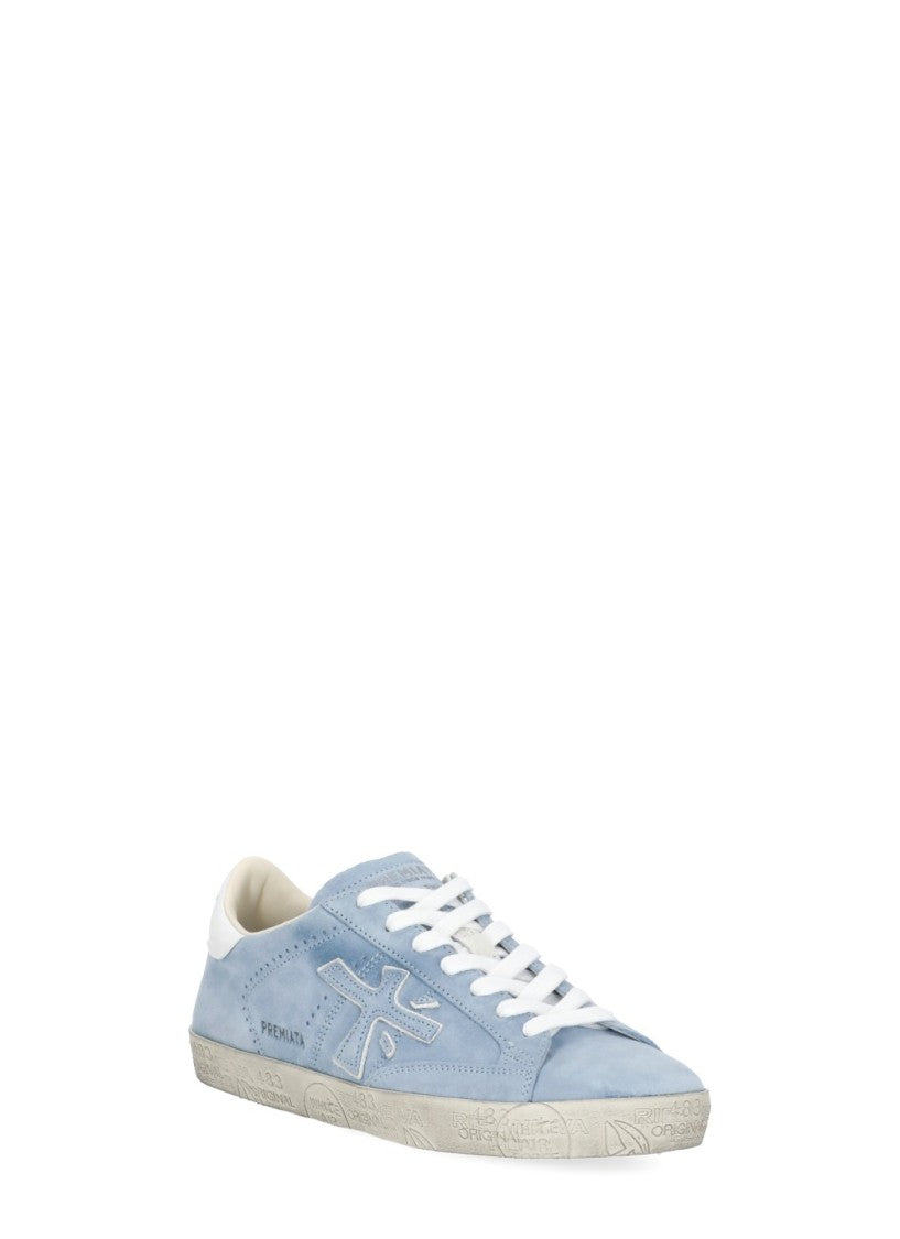 Prmt Light Blue Stevend 7532 Suede Sneakers