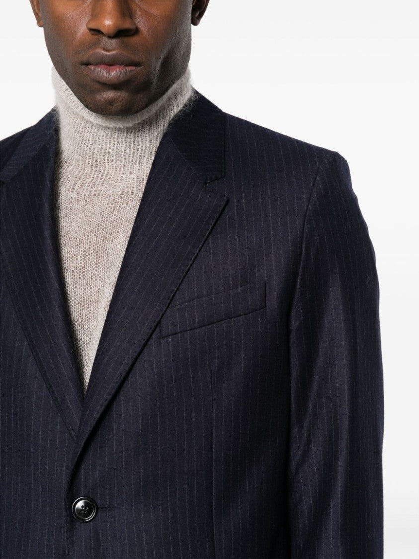 Ami Paris Tailored Navy Pinstripe Jacket