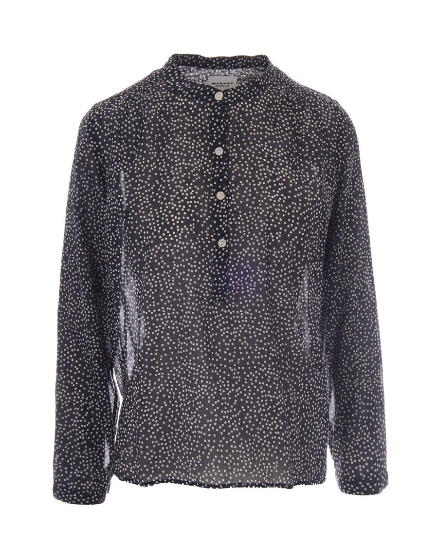 Isabel Marant Étoile Floral Voile Blouse With Serafino Neckline And Buttoned Cuffs
